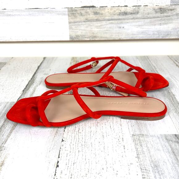 Veronica Beard Women’s 9.5 Orange Mayuri Suede Leather T-Strap Flat Sandals - Picture 8 of 12